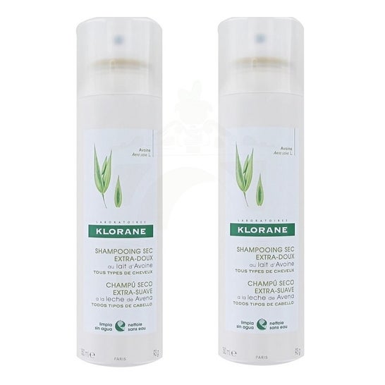 Klorane Champú Seco a la Leche de Avena 2x150 ml