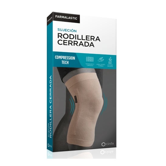 Farmalastic Rodillera Cerrada Color Beige T Grande