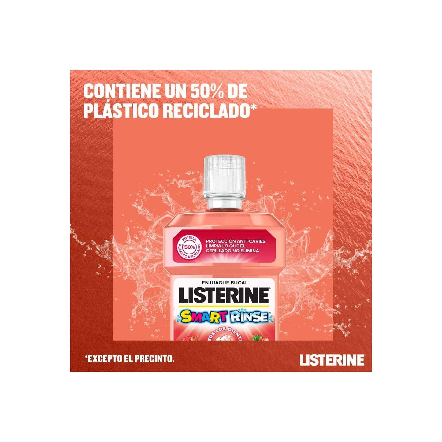 Listerine Smart Rinse Enjuague Bucal Frutos Rojos 500ml