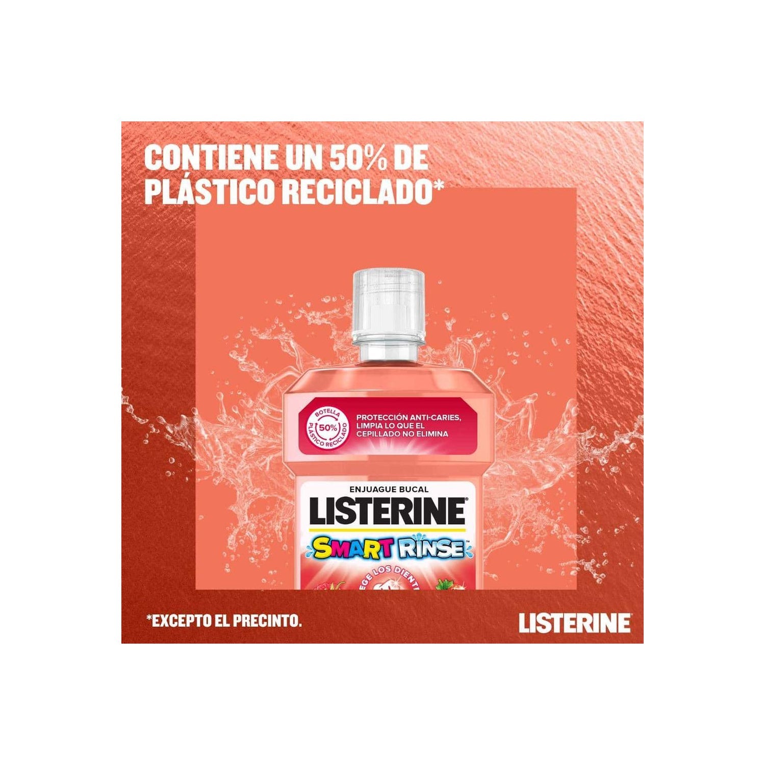 Listerine Smart Rinse Enjuague Bucal Frutos Rojos 500ml