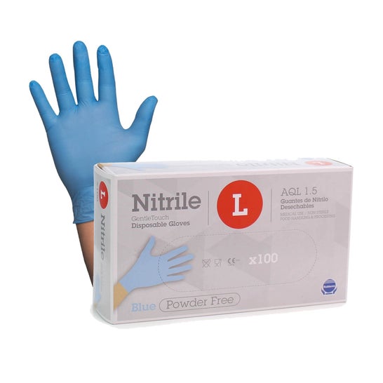 Rubberex Guantes de Nitrilo Desechables Talla L 100 uds