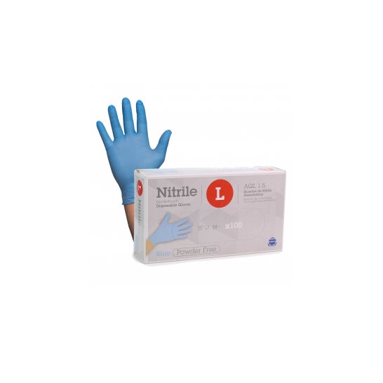 Rubberex Guantes de Nitrilo Desechables Talla L 100 uds