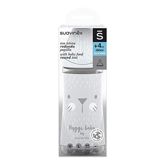 Suavinex Biberón Bonhomia Silicona Flujo Denso +6m 360ml 1ud