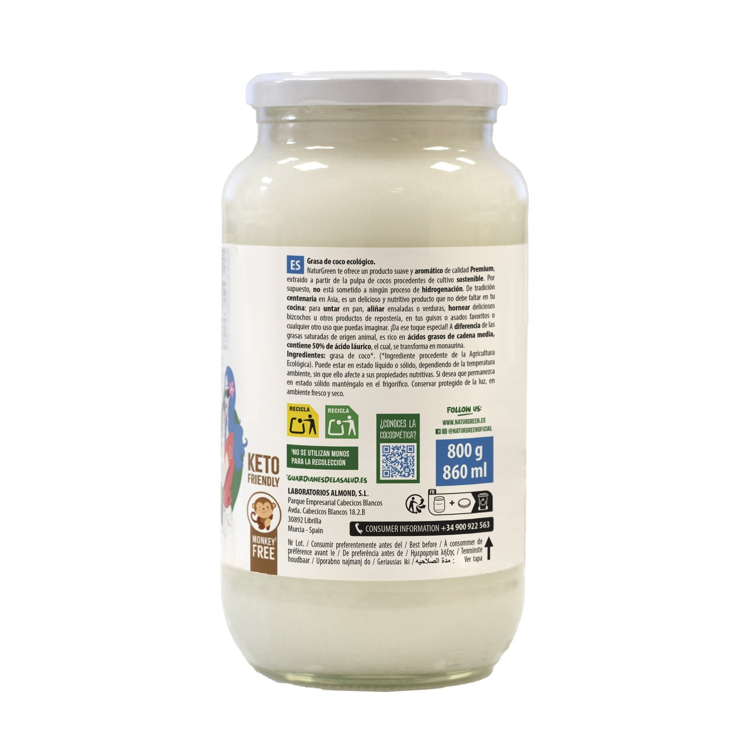 NaturGreen Grasa de Coco Bio 800g