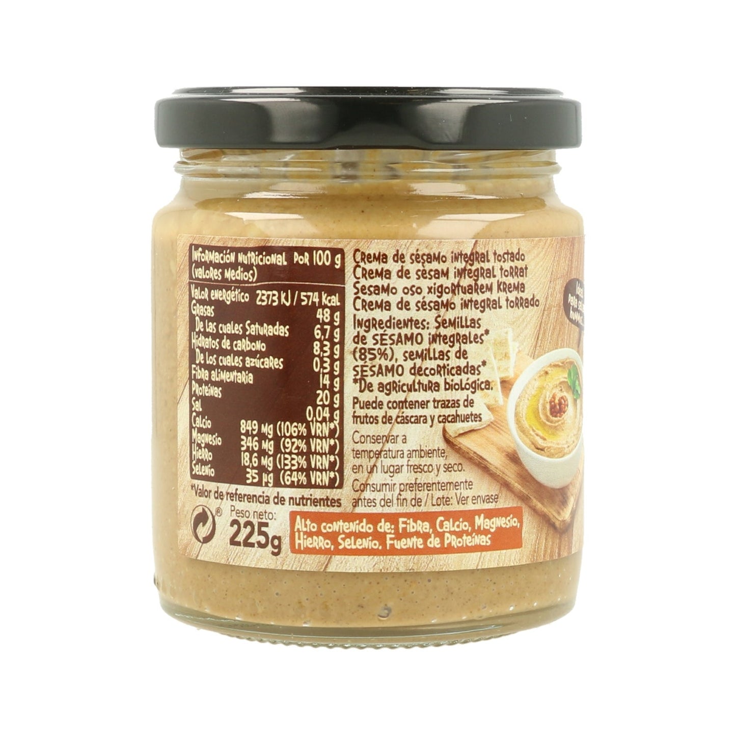 Biocop Tahín Integral Tostado Sin Sal 225g