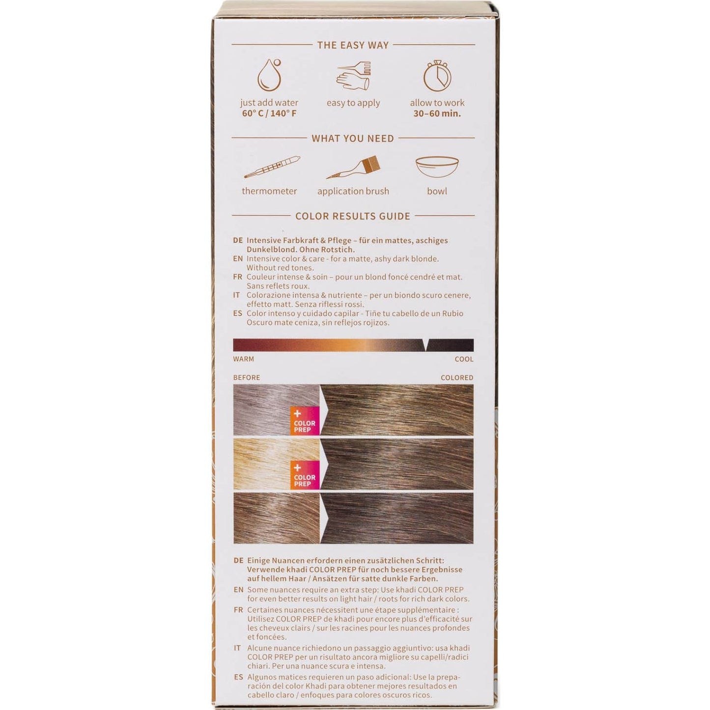 Khadi Tinte Rubio Oscuro Ceniza 100% Vegetal 100g