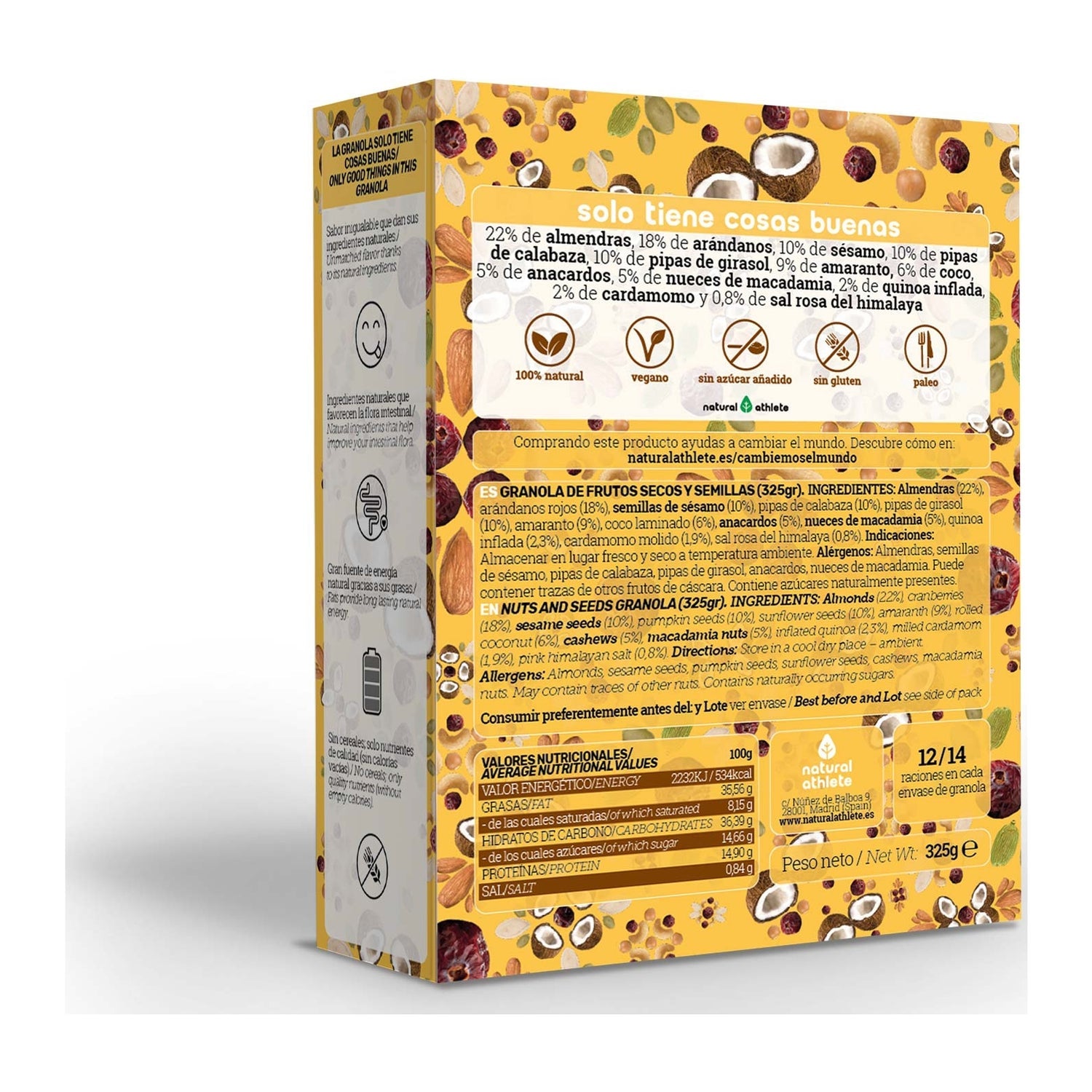 Natural Athlete Granola Arándano Cardamomo Eco 325g