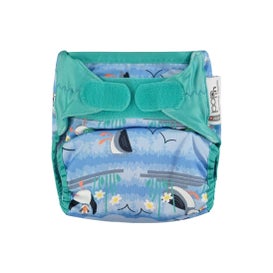 Close Pop-In Bambú Blue Puffin Velcro Pañal 1ud