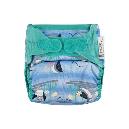 Close Pop-In Bambú Blue Puffin Velcro Pañal 1 ud
