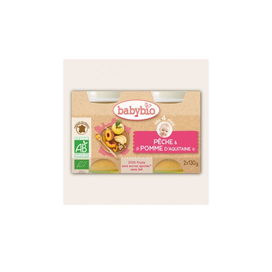 Babybio Manzana ecológica Poch Pots en 4 meses 2x130g