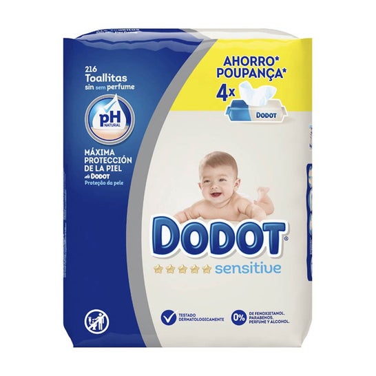 Dodot Toallitas Sensitive 216uds