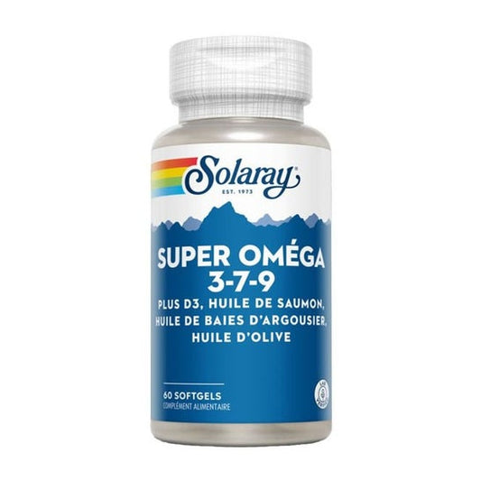 Solaray Super Omega 3-7-9 + Vitamina D3 60 caps