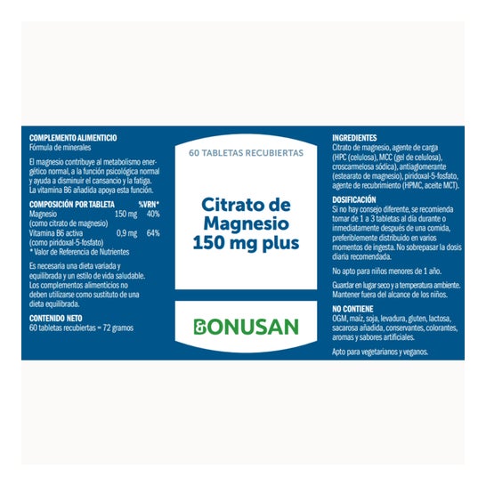 Bonusan Citrato Magnesio 150mg 60comp