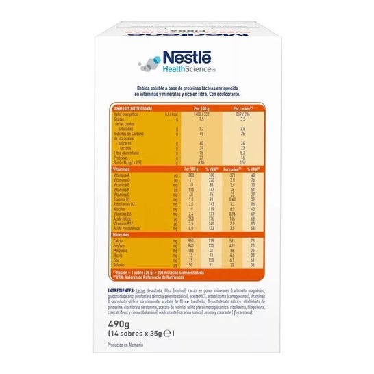 Meritene Fuerza y Vitalidad Fibra Chocolate 14 sobres