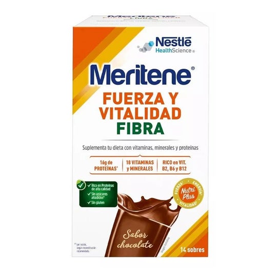 Meritene Fuerza y Vitalidad Fibra Chocolate 14 sobres