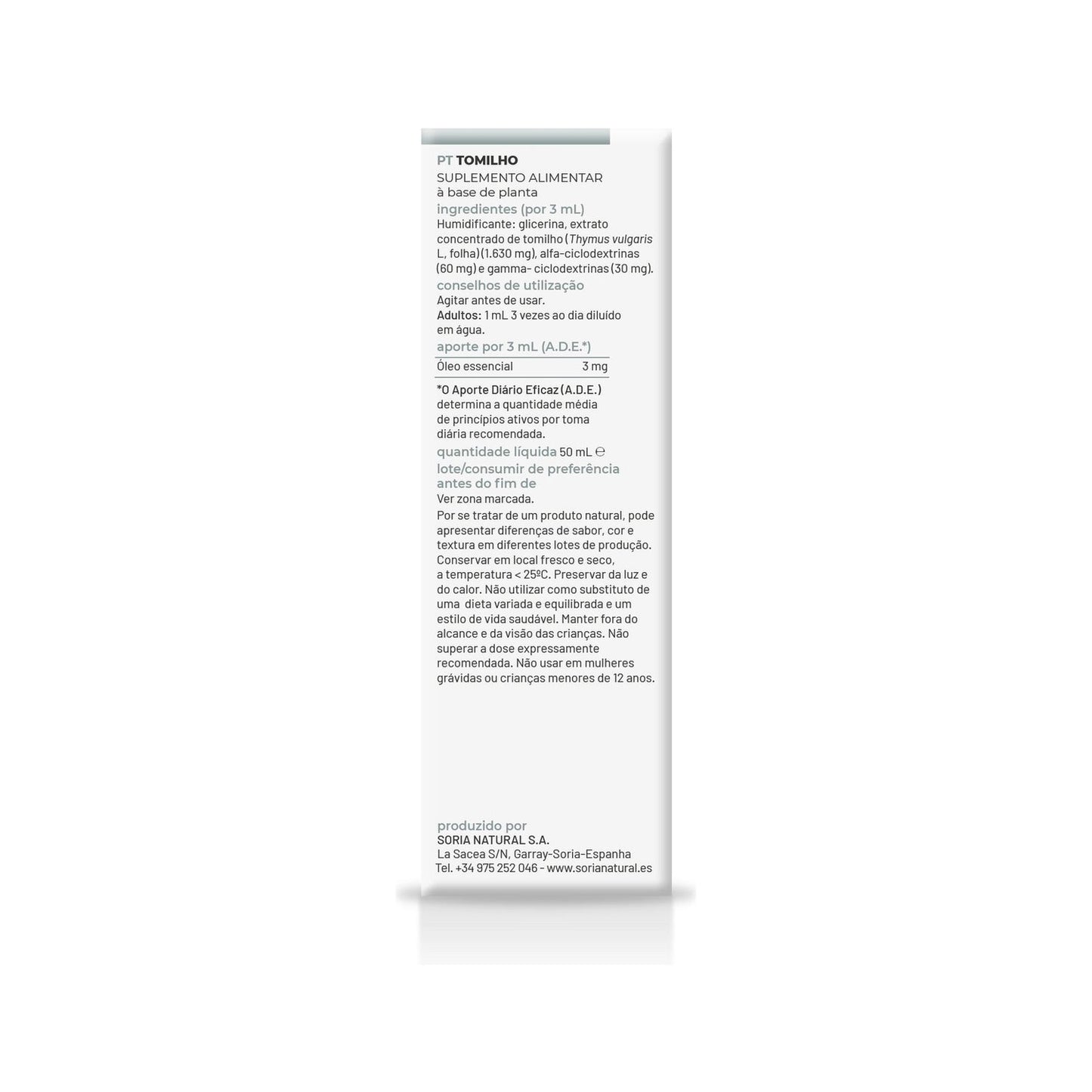 Extracto Tomillo Xxi 50 Ml Soria Natural