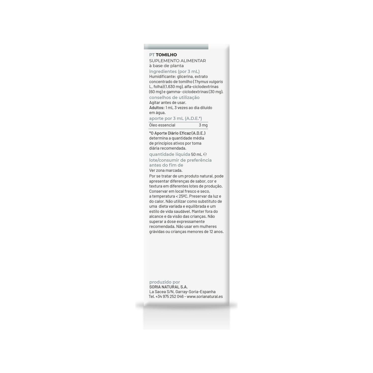 Extracto Tomillo Xxi 50 Ml Soria Natural