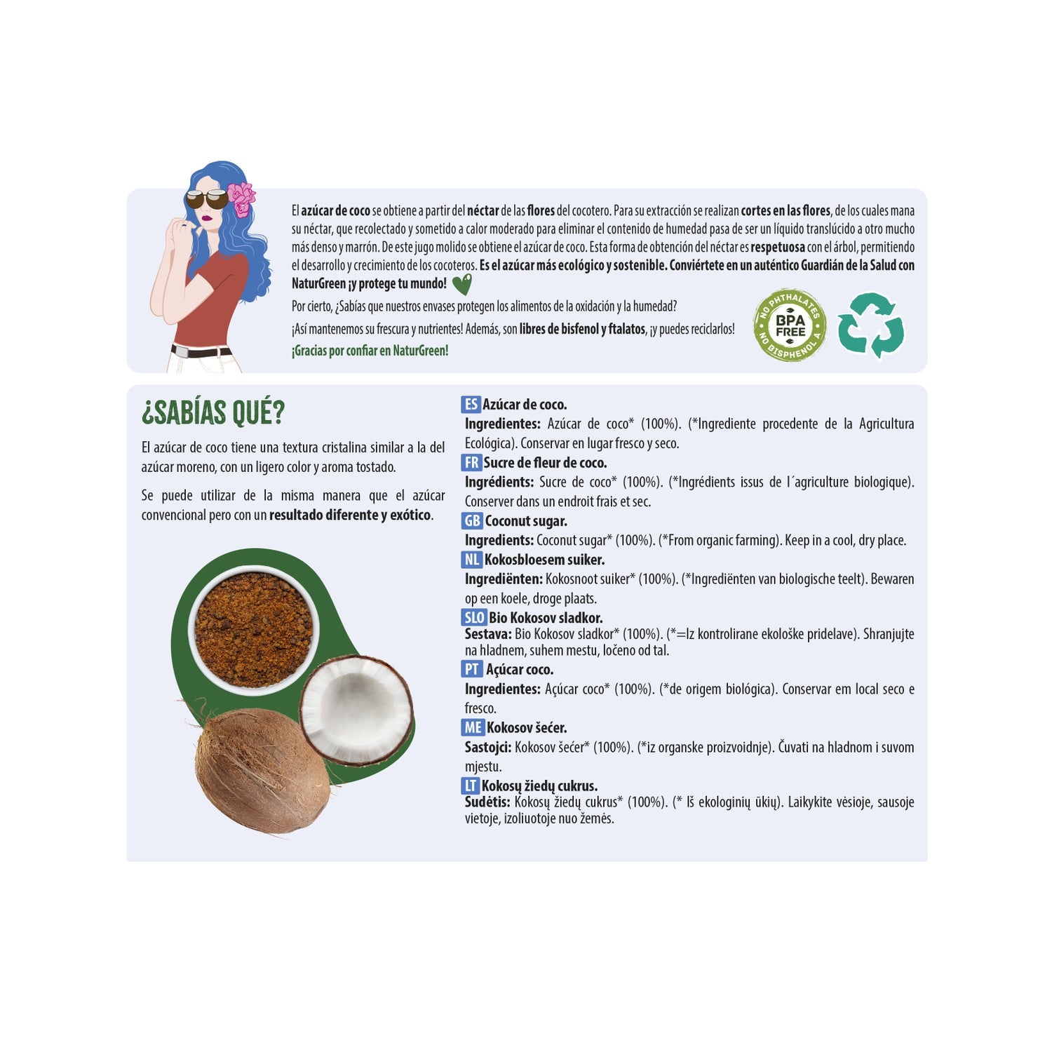 NaturGreen Azúcar de Coco Bio 300g