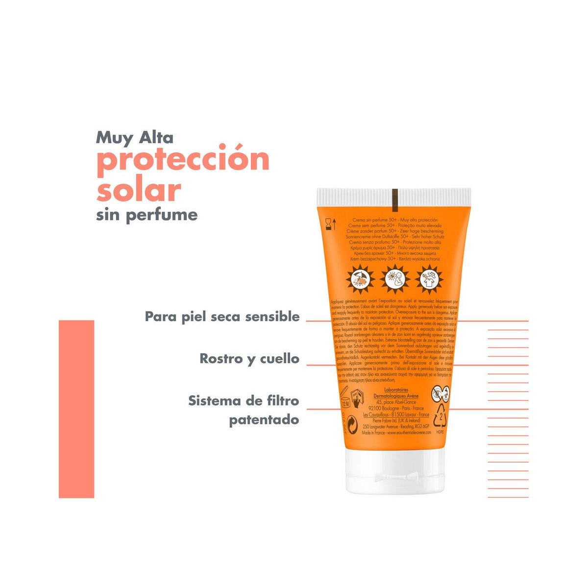 Avène Crema Sin Perfume SPF50+ 50ml