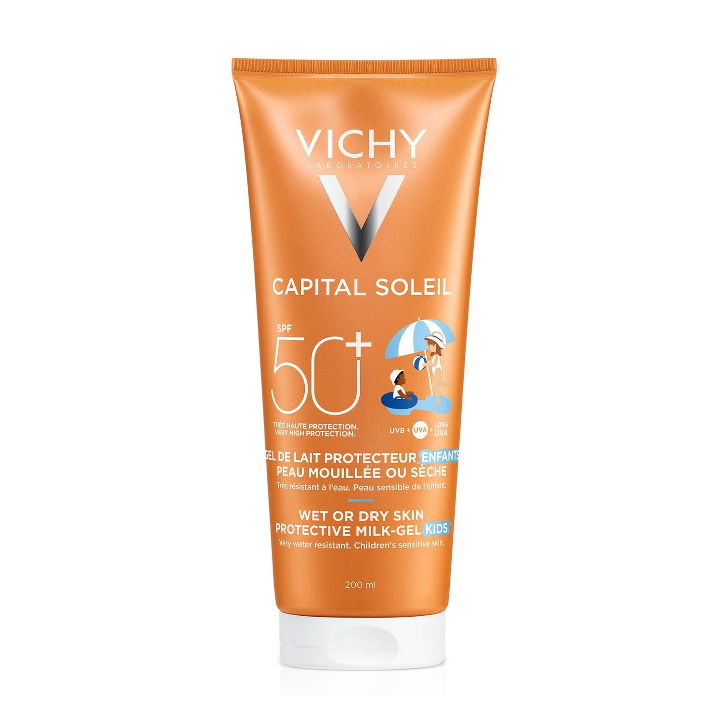 Vichy Capital Soleil Leche-Gel Wet or Dry Skin para Niños SPF50+ 200ml