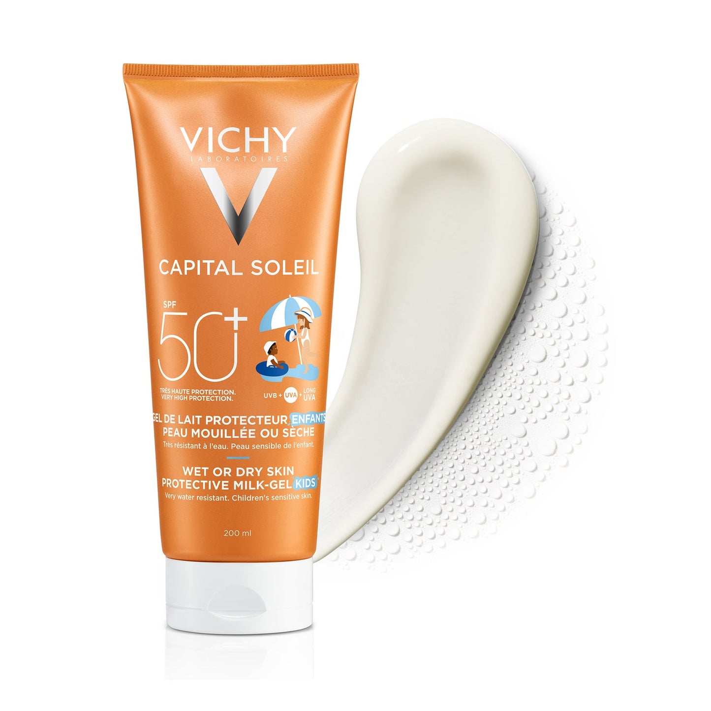 Vichy Capital Soleil Leche-Gel Wet or Dry Skin para Niños SPF50+ 200ml