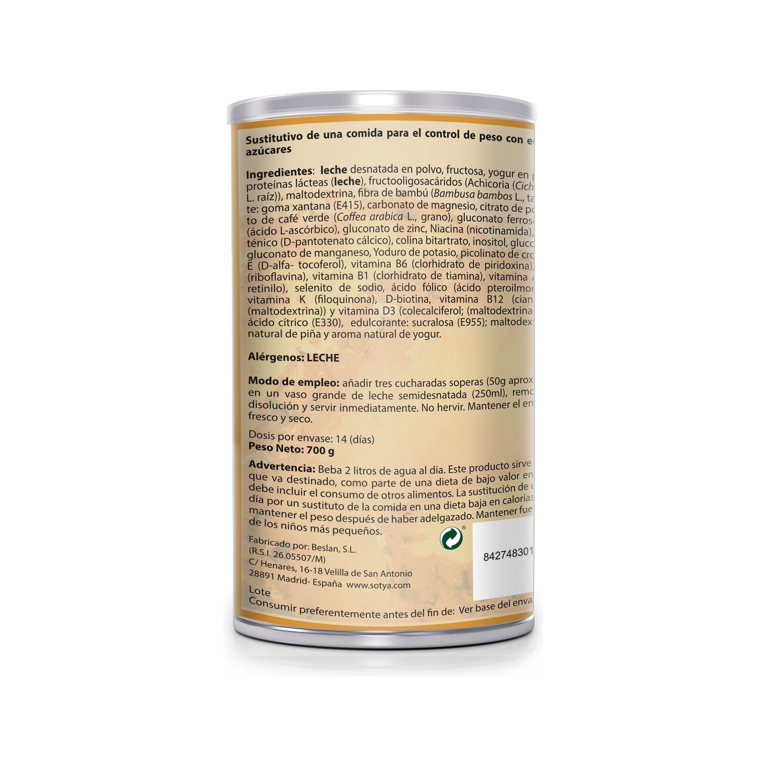Sotya Batido Saciante de yogur Piña 700 g