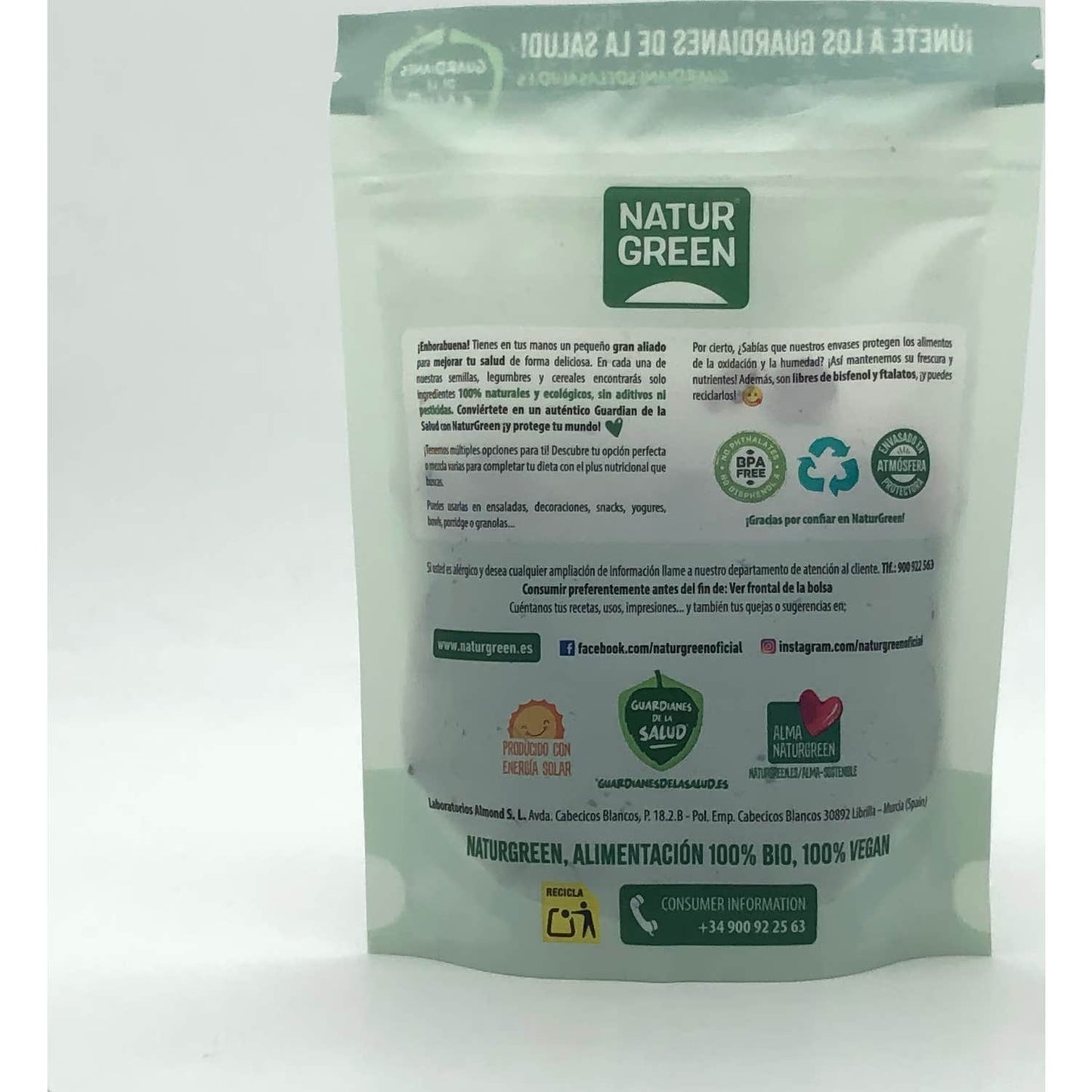 Naturgreen arándanos rojos ecológicos deshidratados 125g