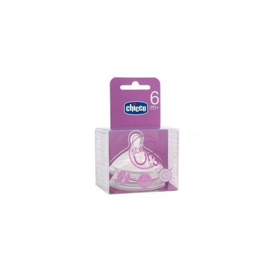 Chicco Tetina Boca Ancha Silicona Papilla 6m+ 2uds