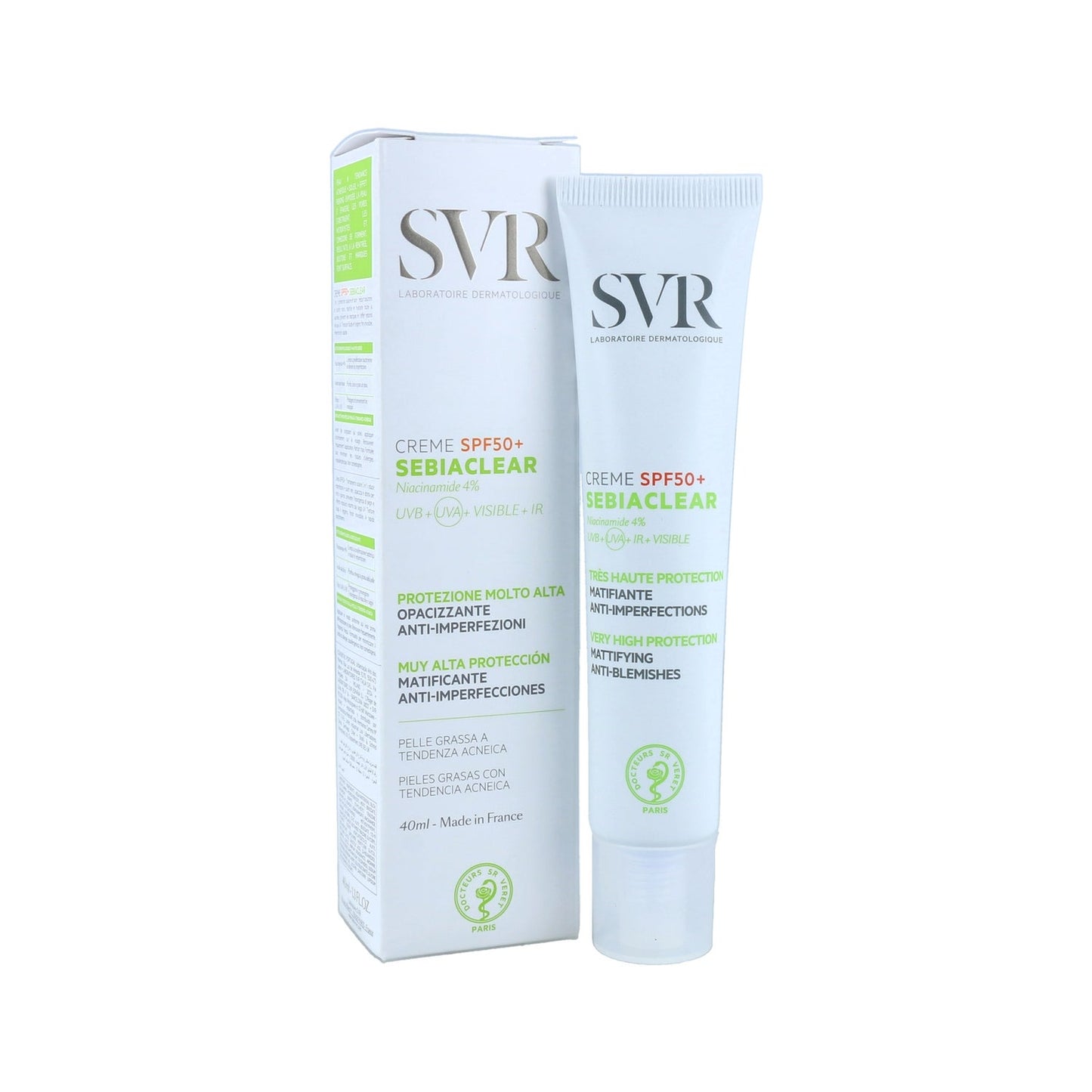 SVR Sebiaclear Crème SPF50+ Crema Solar Matificante Anti-imperfecciones 40ml