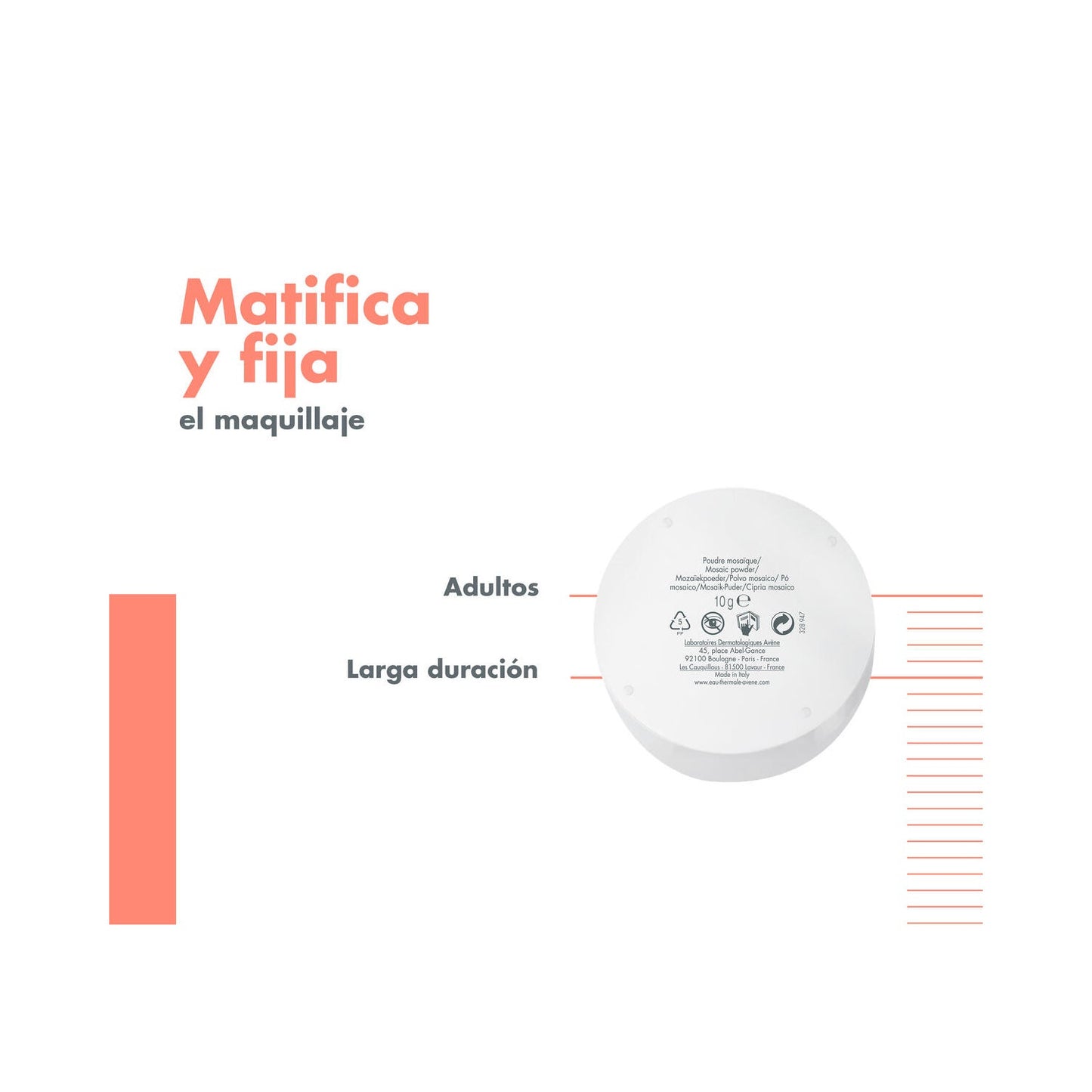 Avène Couvrance Polvos mosaico Translúcido 10g