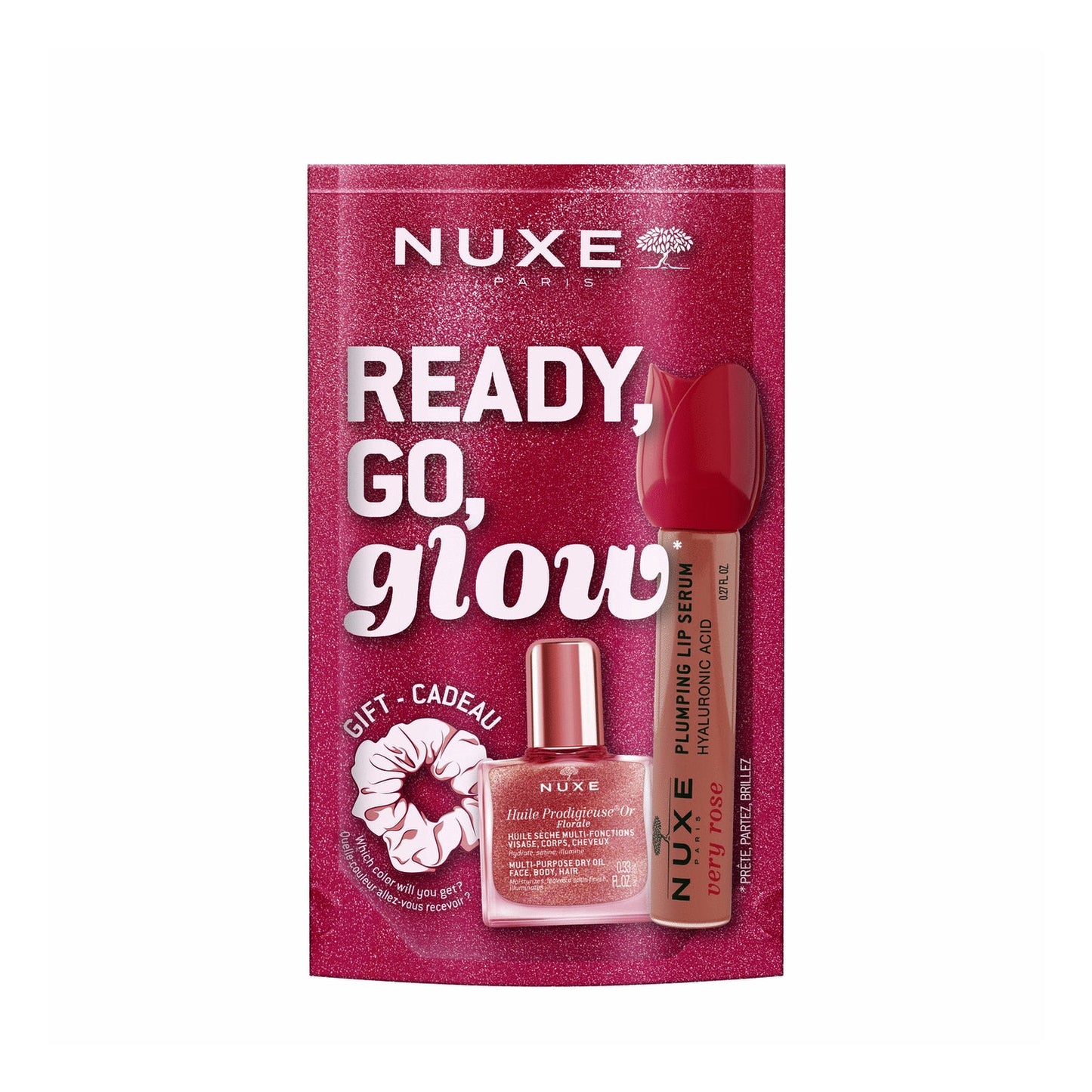 Nuxe Glow On The Go - Tratamiento Labial Very Rose + Huile Or Florale 10Ml + Regalo