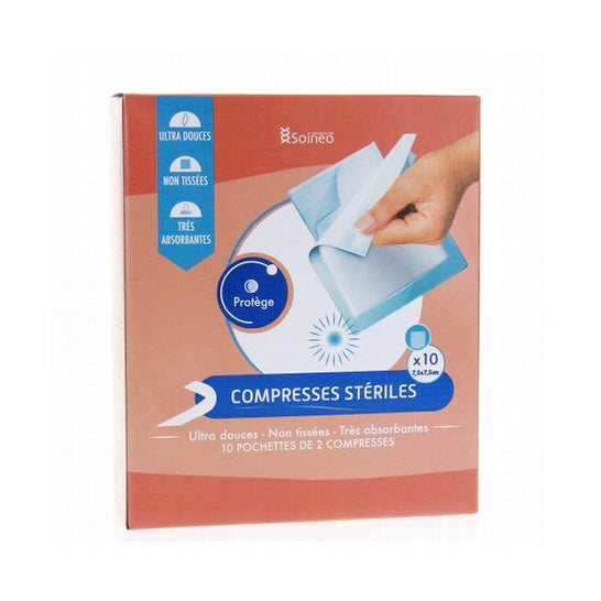 Soineo Compresas Estériles no Tejidas 7,5x7,5Cm 10uds
